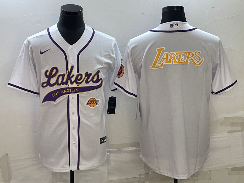 2023 Men Los Angeles Lakers Blank white NBA Jersey style 8